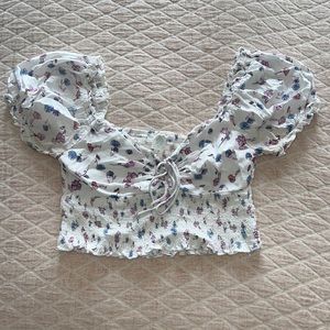 White and floral top